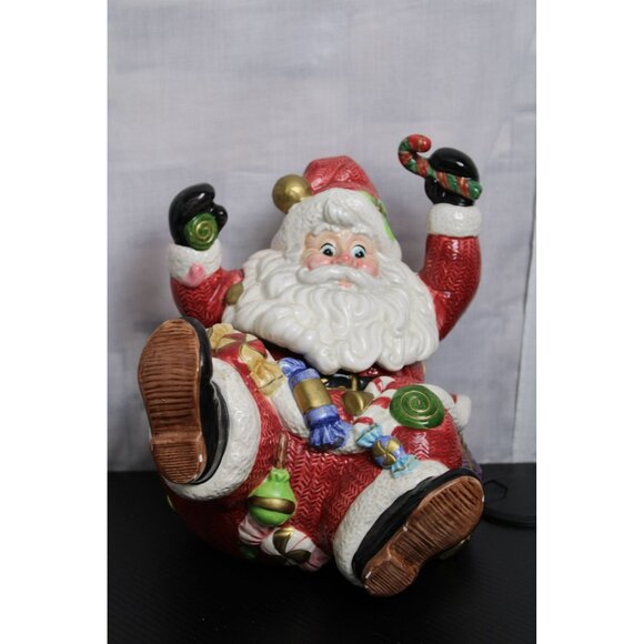 Fitz And Floyd 1996 Whimsical Merry And Bright Santa Cookie Jar - Picture 1 of 9